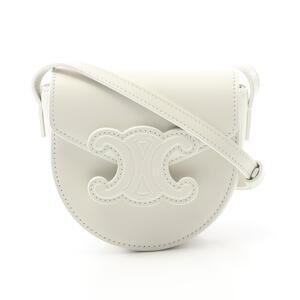 Celine Besas Claire Triomphe Shoulder Bag Leather White